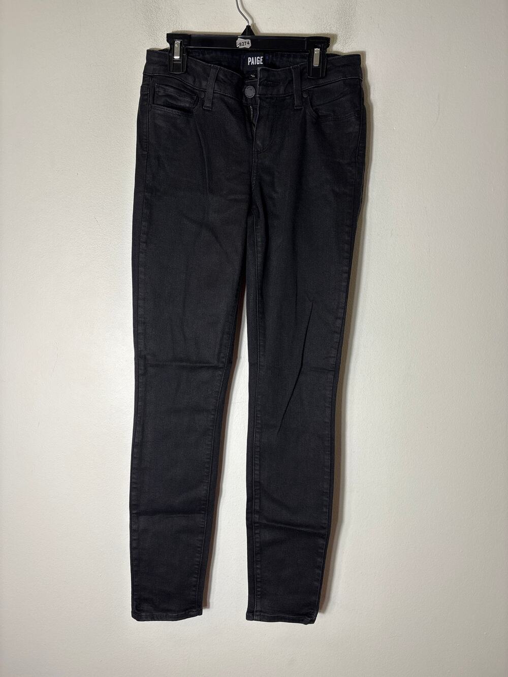 Paige Black Waxed Verdugo Ultra Skinny Jeans Sz 26